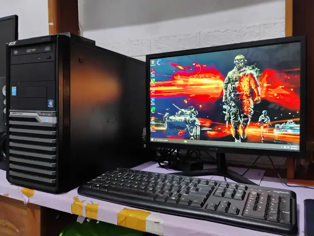 Pc gaming roblox / intel gen4 + ram 8gb + monitor 19inch siap pakai