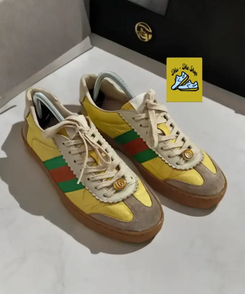 Sepatu Gucci G74 calfskin web  size 41 ori Italia (prelove) NEGO