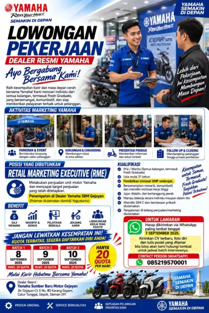 Lowongan Pekerjaan Dealer Yamaha