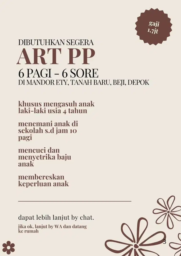 ART PP Tanah Baru, Beji, Depok
