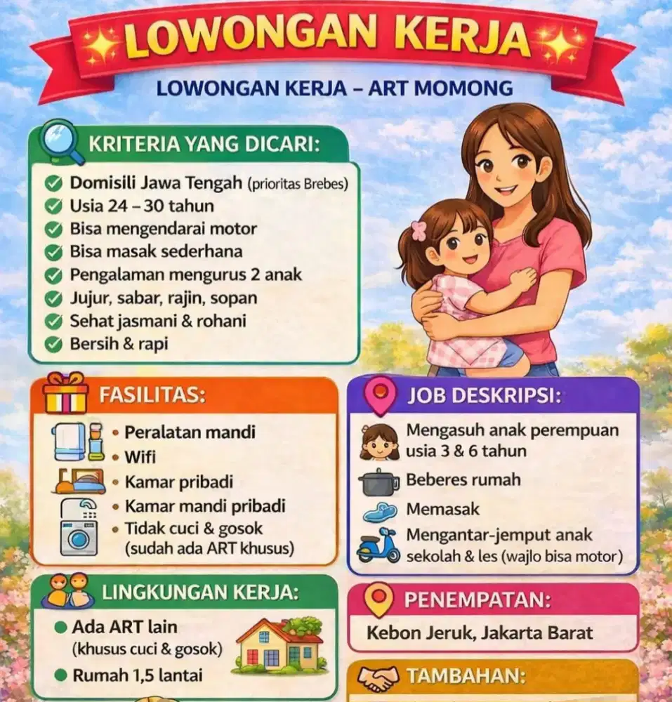 Dibutuhkan ART + Momong berpengalaman