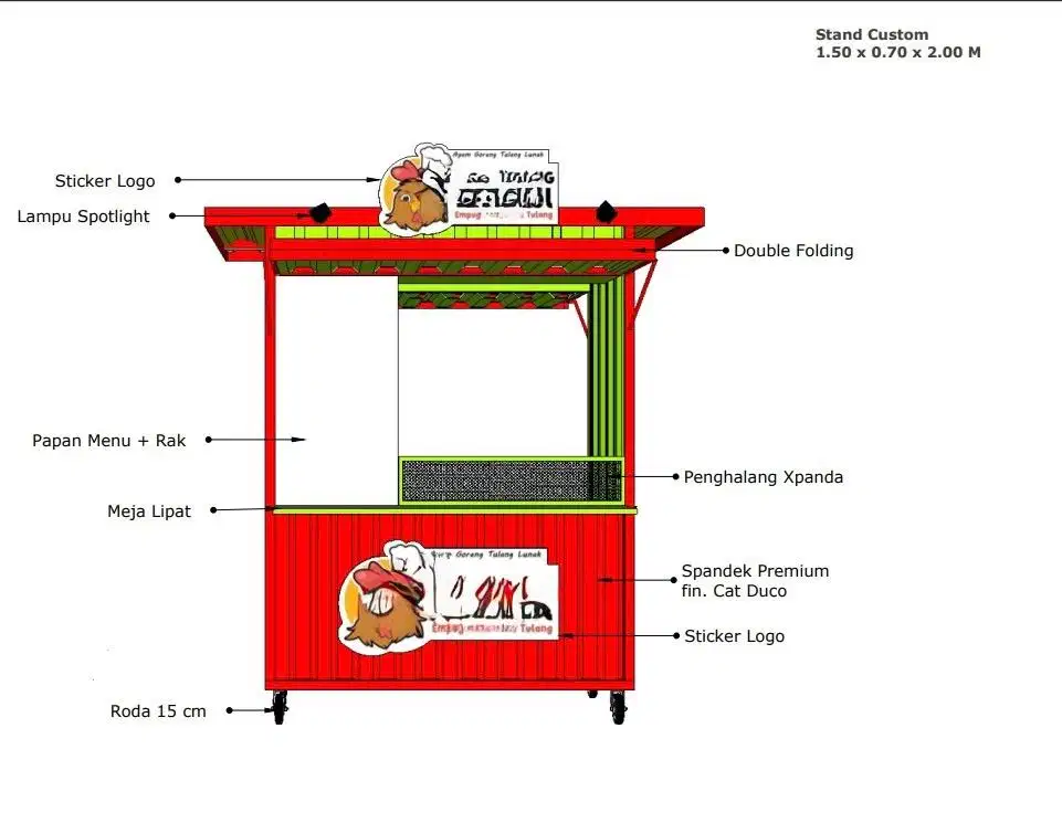 JUAL CEPAT Gerobak Container FnB MURAH KOKOH
