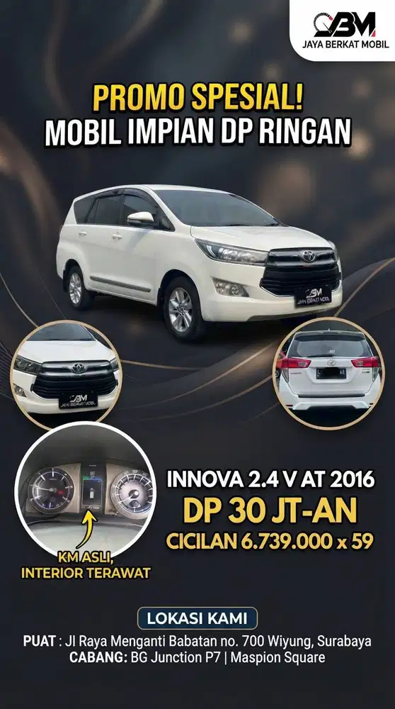 TOYOTA INNOVA 2.4 V AT 2016