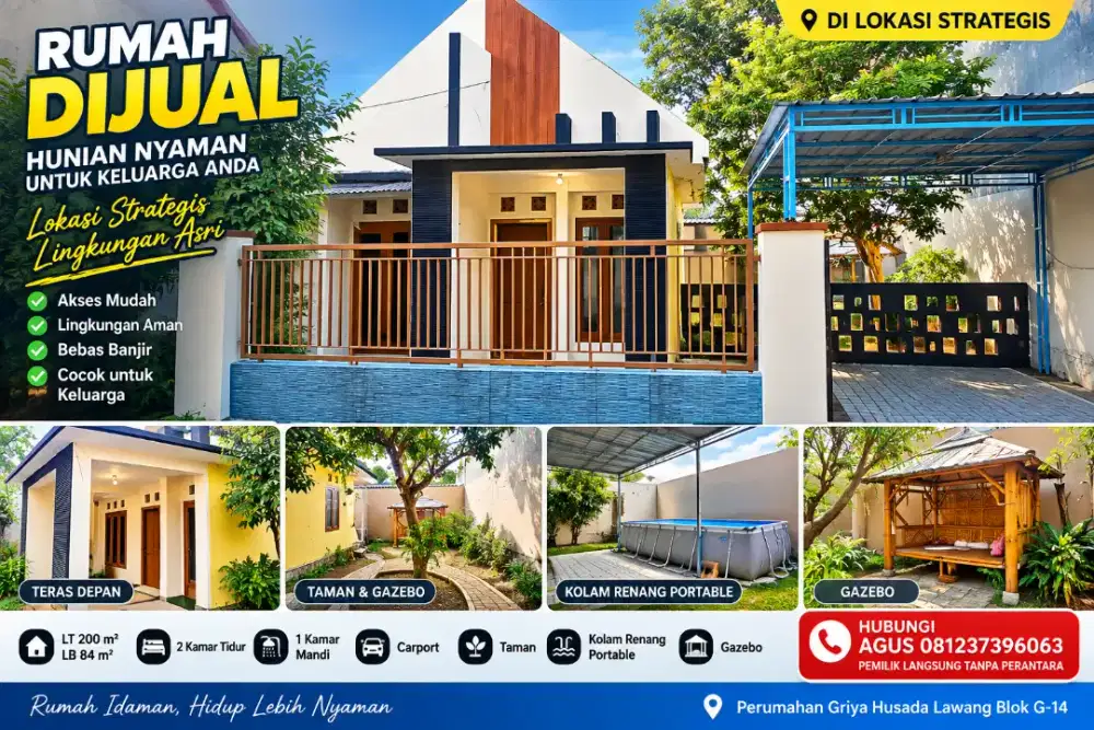 Dijual Rumah Perumahan Griya Husada Lawang Blok G no 14