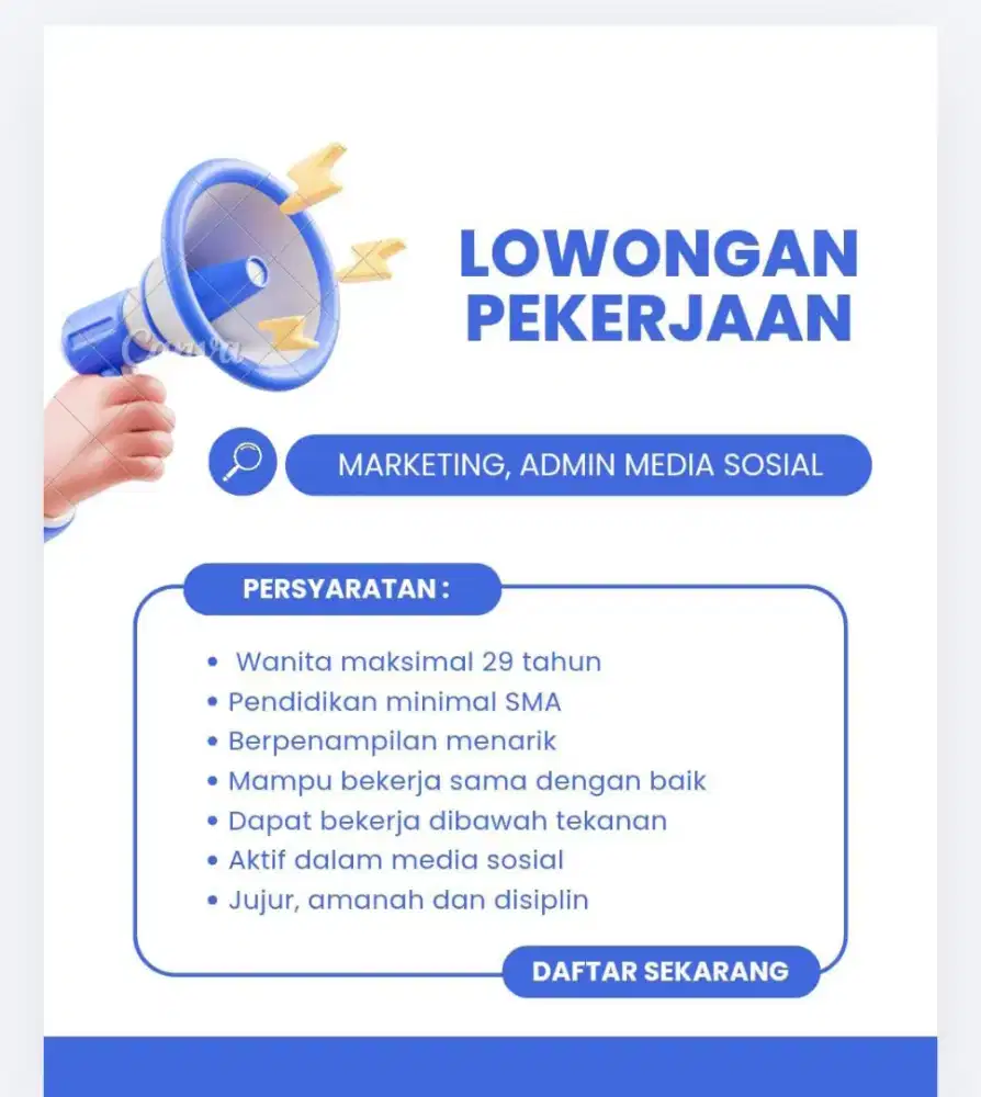 DIBUDUTUHKAN ADMINITRASI IKLAN