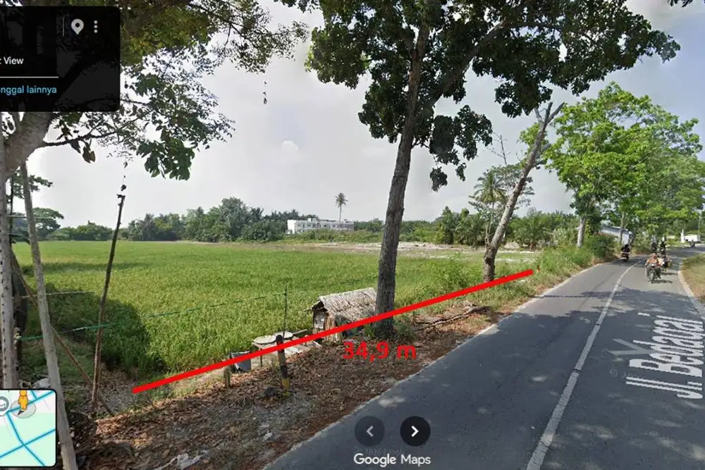 Jual Tanah Strategis Pinggir Jalan Besar Bedagai ukuran 34,9 x 185 m