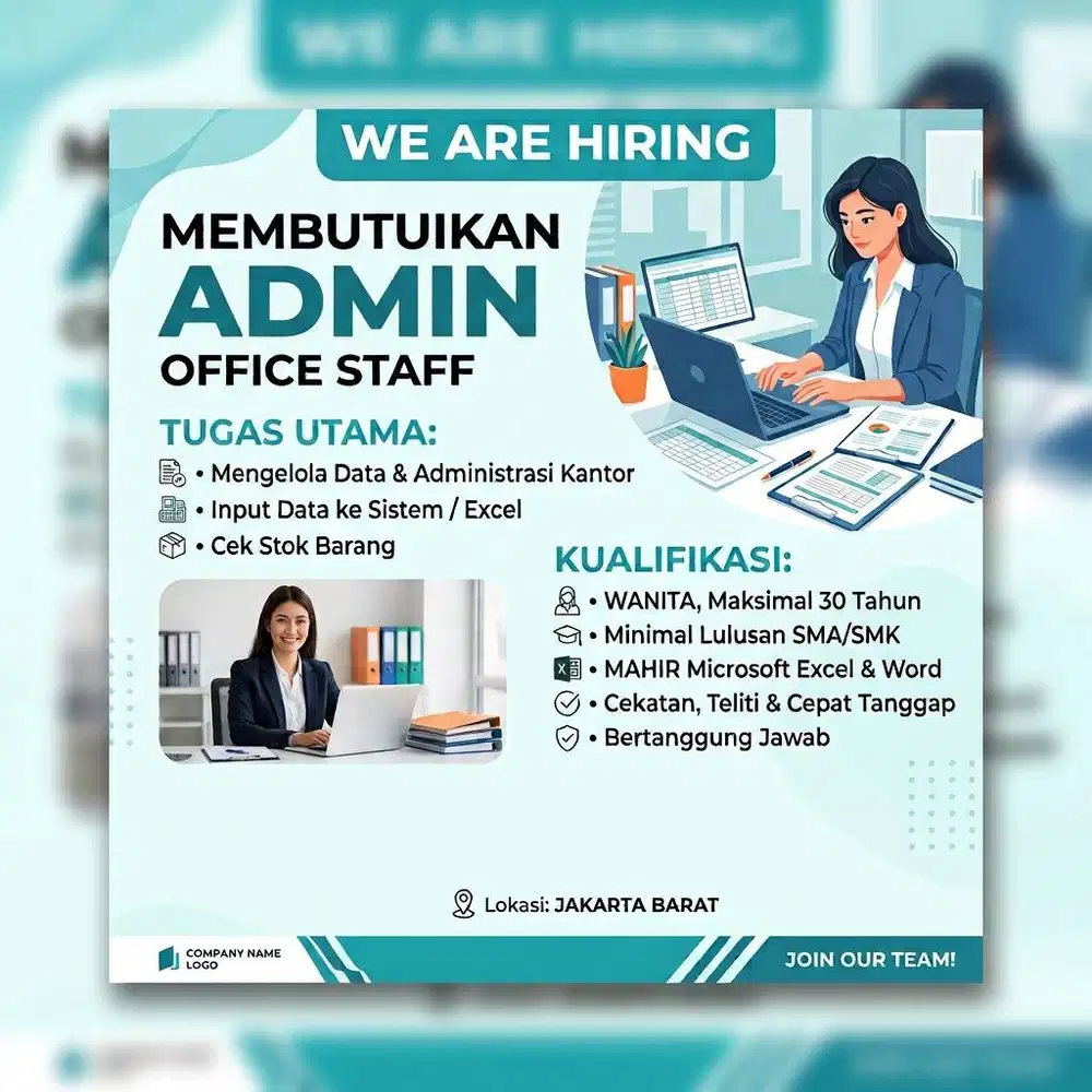 Dibutuhkan Admin Input Data Office (Wanita)