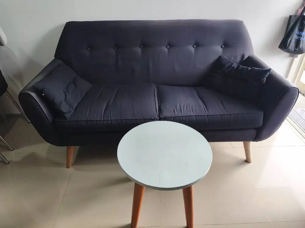 sofa 2 seater plus meja bundar