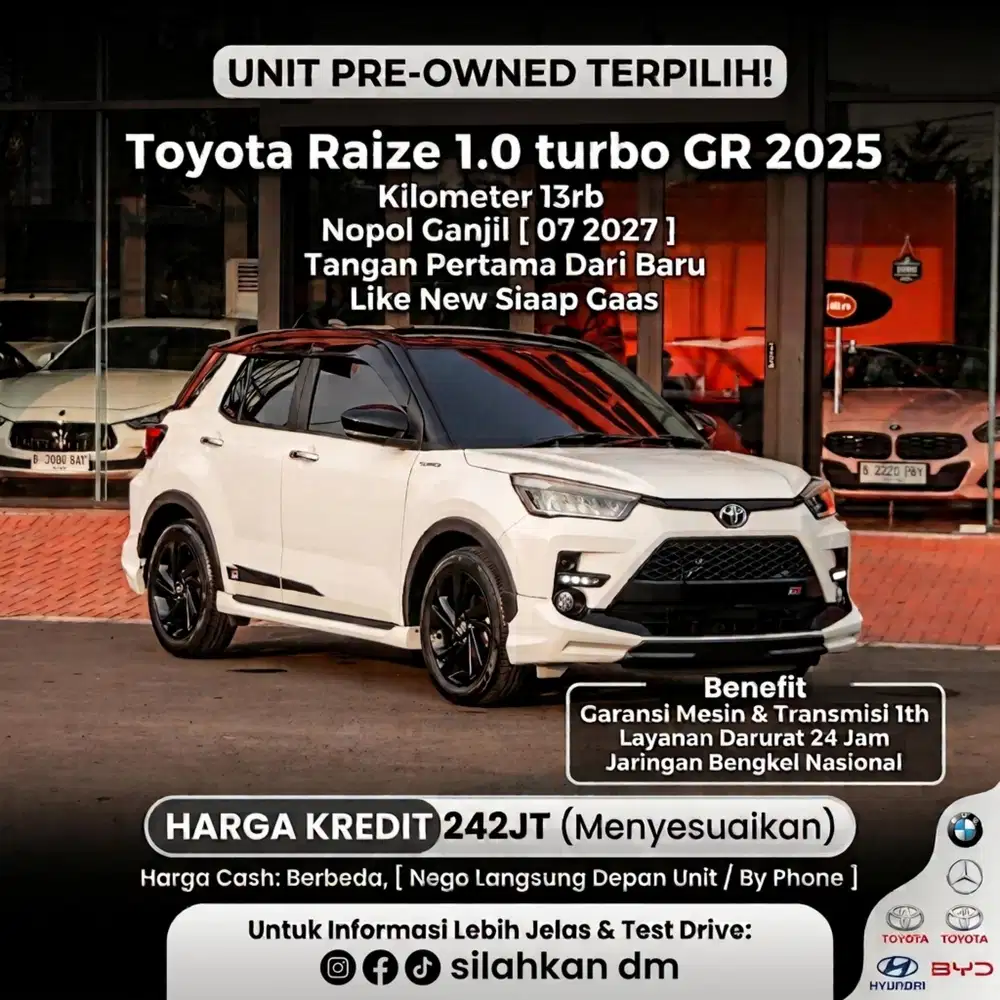 Raize 1.0 Turbo GR Km cuman 13 Ribu Like New