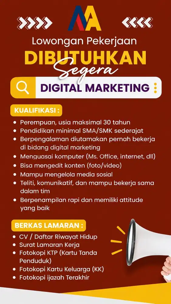 LOWONGAN DIGITAL MARKETING