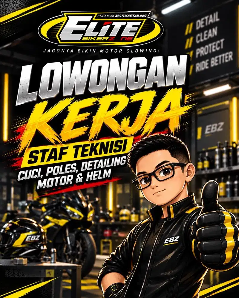 LOKER MERUYA - UNTUK STAF TEKNISI CUCI, POLES, DETAILING MOTOR & HELM