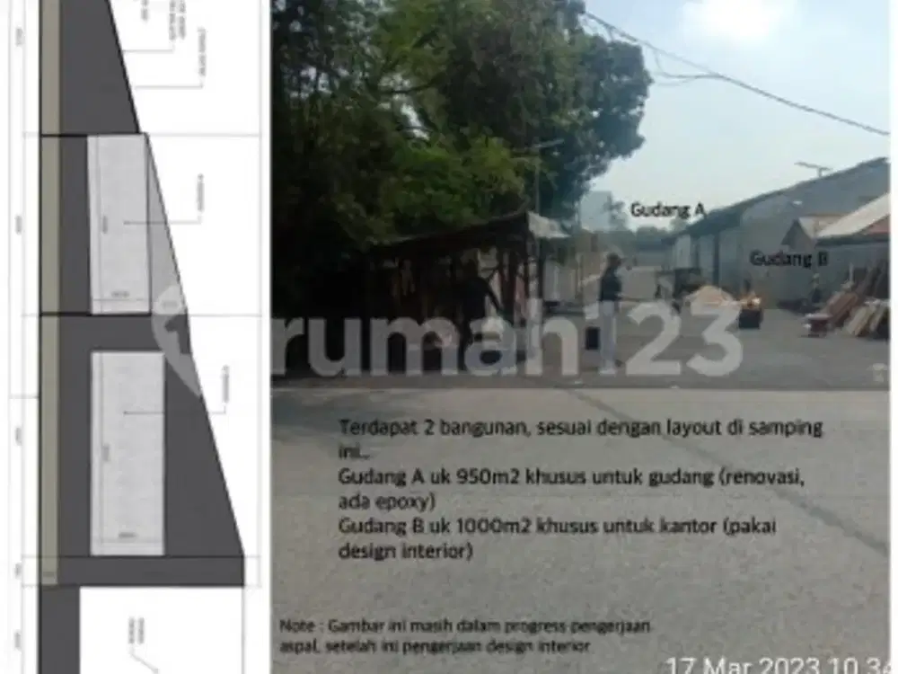 Gudang Sedang Renovasi dg Design interior Furnished di KAMAL  MUARA, Penjaringan, Jakarta Utara.(Kode Rmrg1784)