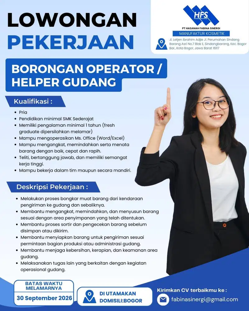LOKER BORONGAN OPERATOR GUDANG