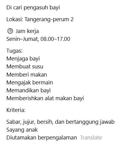 Pengasuh Bayi ART