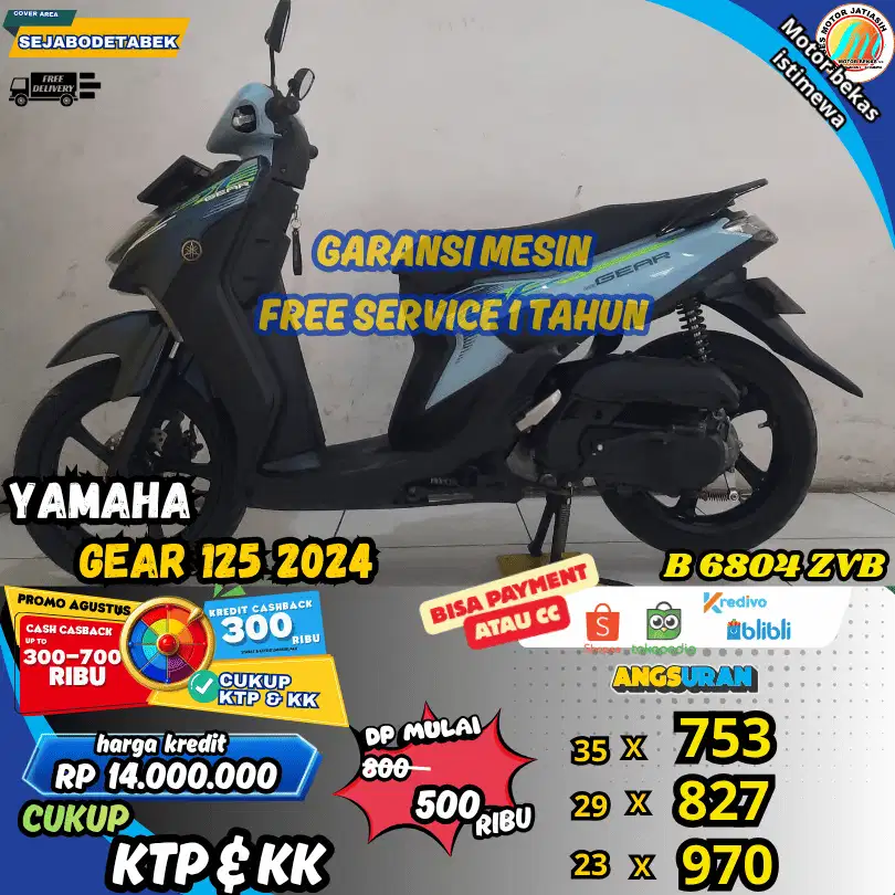 GEAR 125 2024 BISA PAKAI PAYMENT CC & SPYLATER KREDIVO(SUKSESMOTOR)