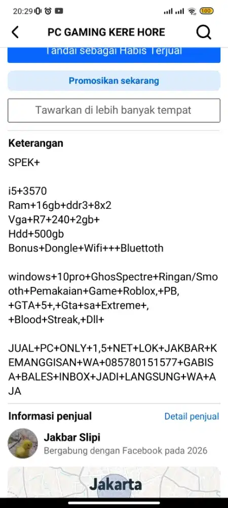 PC ONLY SPEK DI FOTO TUKER HP / MAHAR