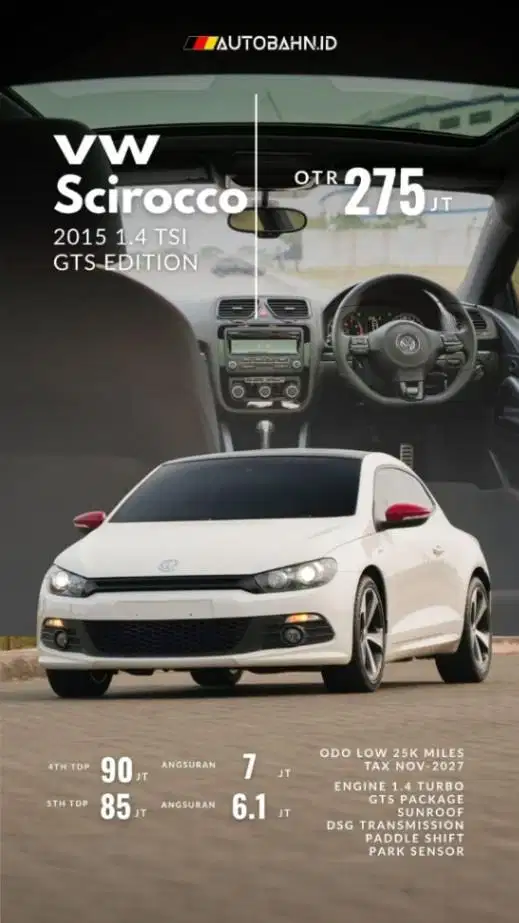VOLKWAGEN SCIROCCO 1.4 TSI GTS EDITION 2015