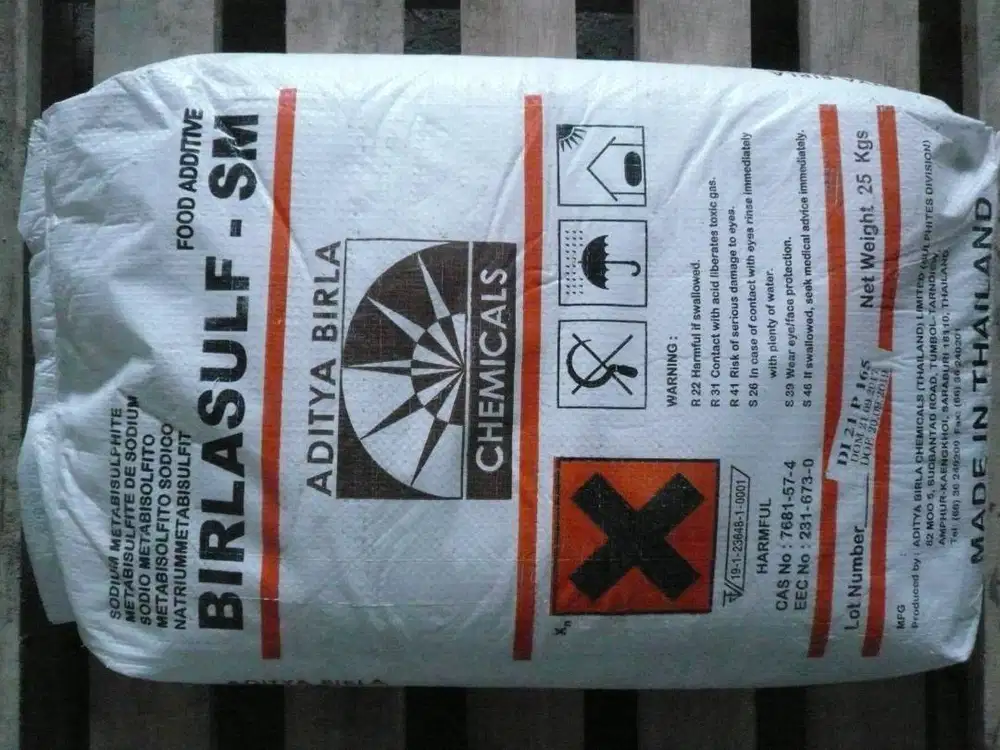SODIUM METABISULFITE (SMB) FOOD GRADE – EX THAILAND & RRT