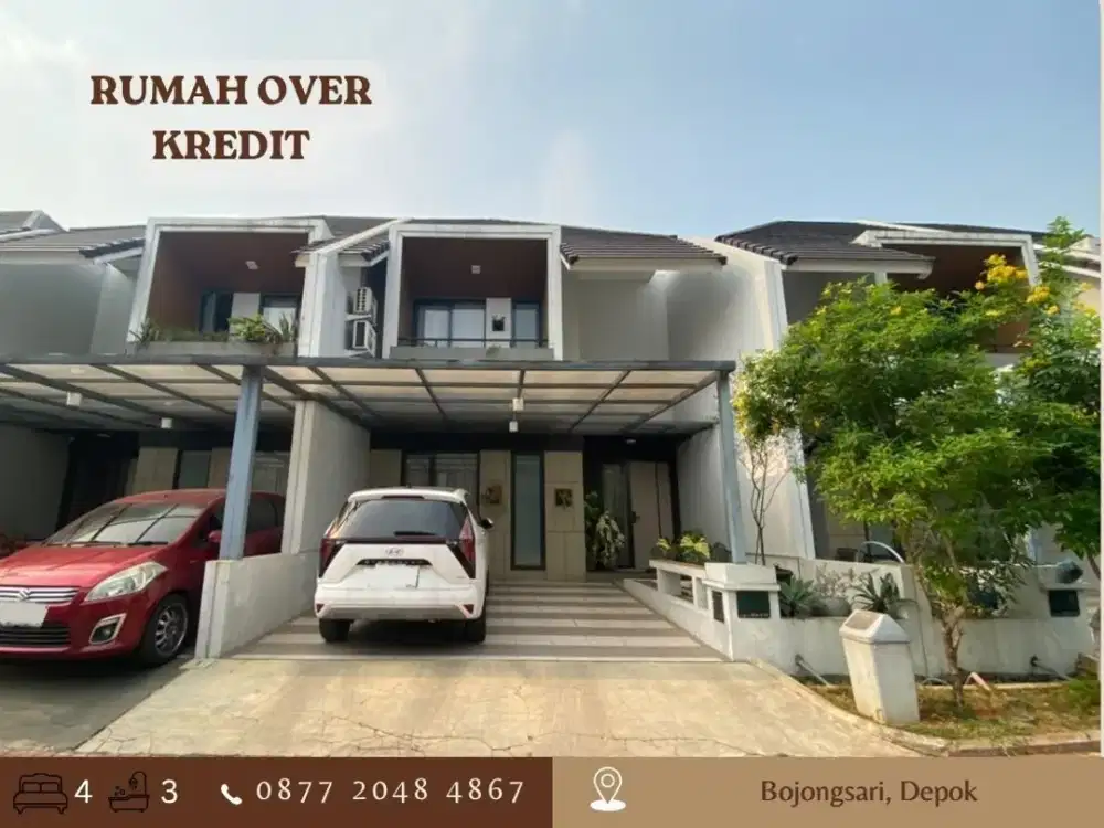 Rumah 2LT Jual Over Kredit LT105 dkt Tol Gaplek di Bojongsari Depok