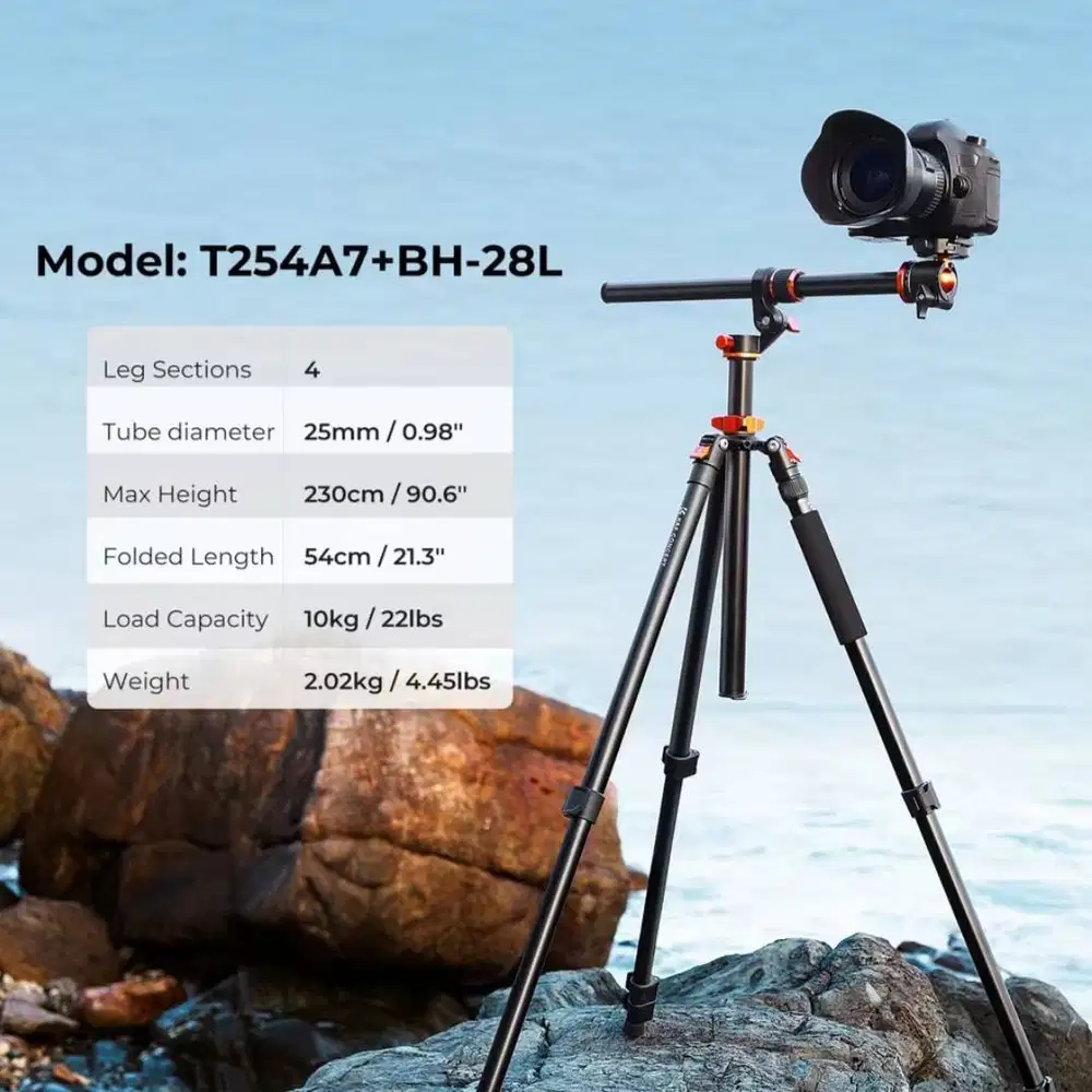 Tripod Kamera K&F Concept Model T254A7 + BH-28L