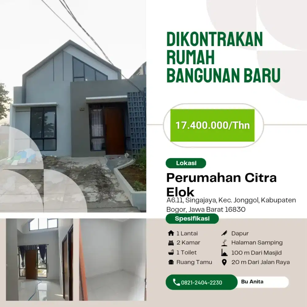 KONTRAKAN 2 KAMAR 1 KM