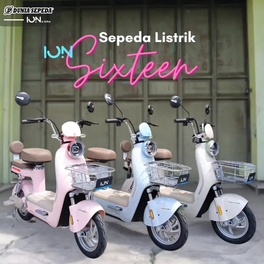 Promo Sepeda Listrik Murah Ion Sixteen Pink Bisa Kredit Free Helm