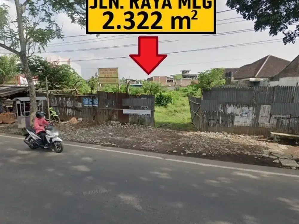 Dijual Tanah Malang Jalan Raya Gribig KedungKandang 2322 m2 Dekat TOL Sawojajar