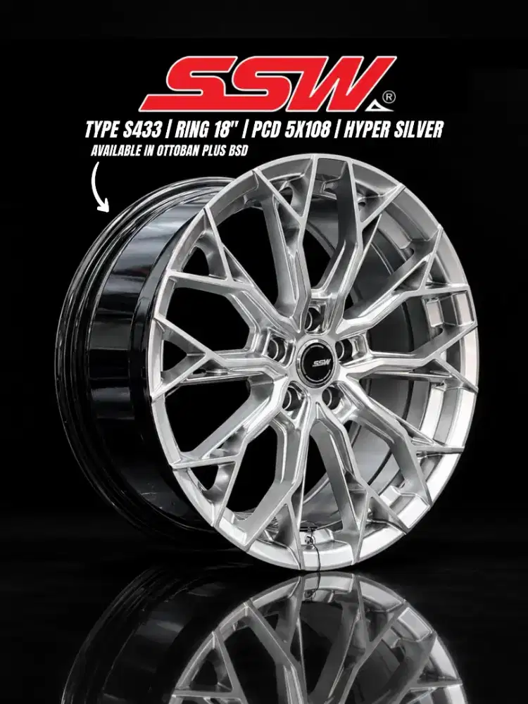 SSW S433 RING 18x8.0 PCD 5x108 ET.42 Untuk Jaecoo J5,J6,Chery Omoda5,
