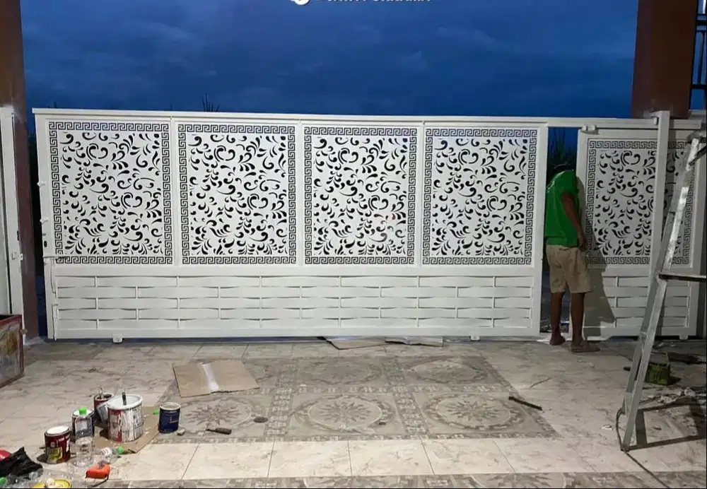 Pintu pagar rumah laser cutting