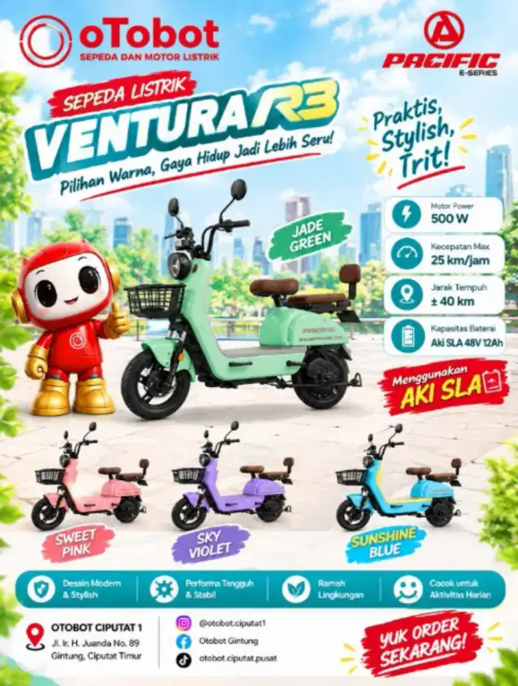 SEPEDA LISTRIK PACIFIC VENTURA R3