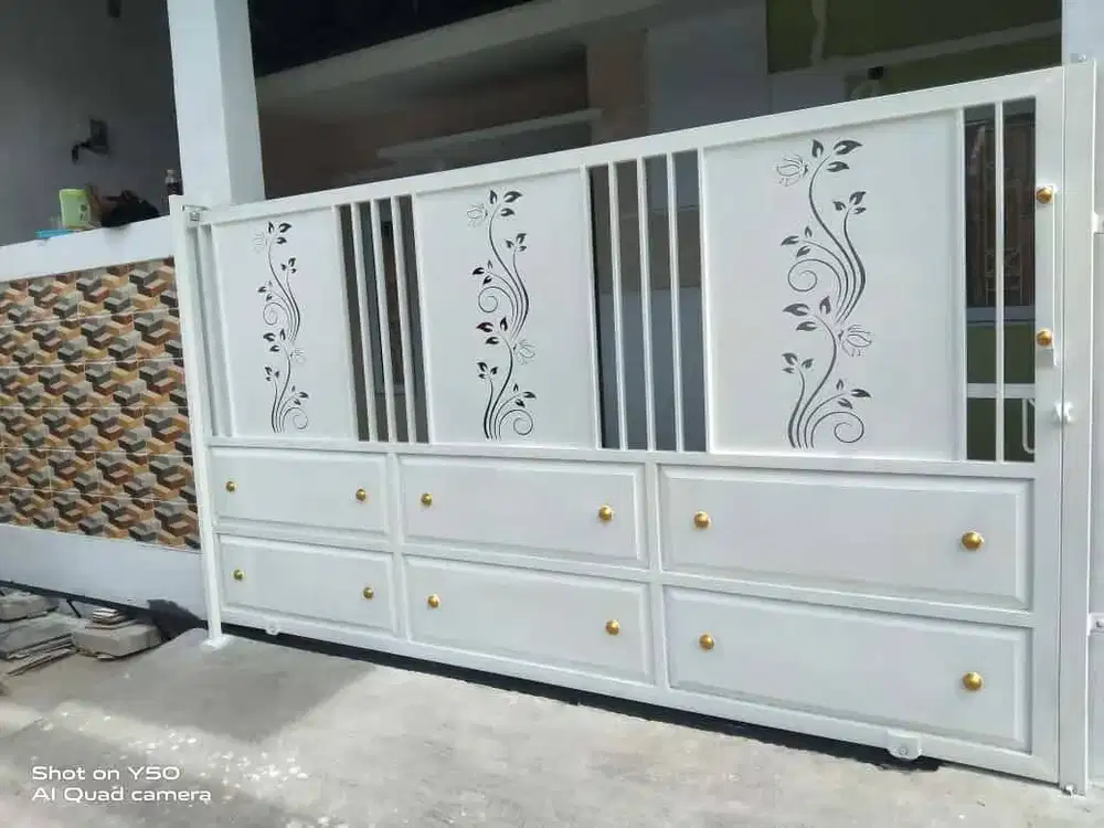 Pintu pagar laser cutting kombinasi plat