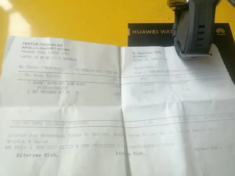 Huawei wacth GT 6 46 mm like new beli tgl 2 bln ini fulset