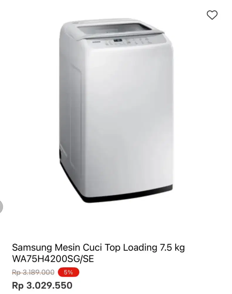 MESIN CUCI SAMSUNG TOP LOADING 7.5KG