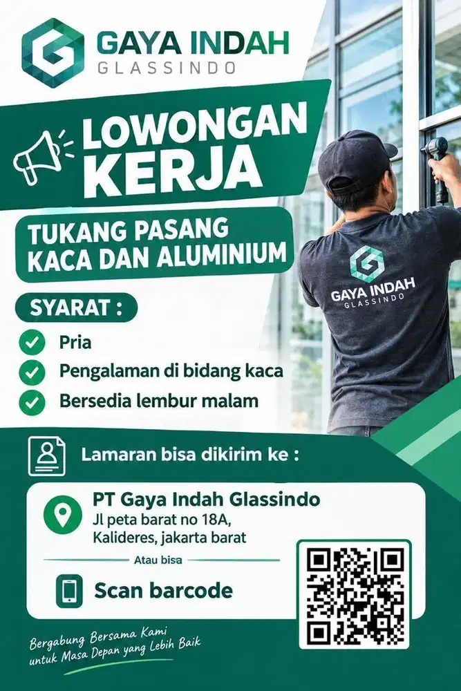 Lowongan Tukang Pasang Kaca dan Alumunium