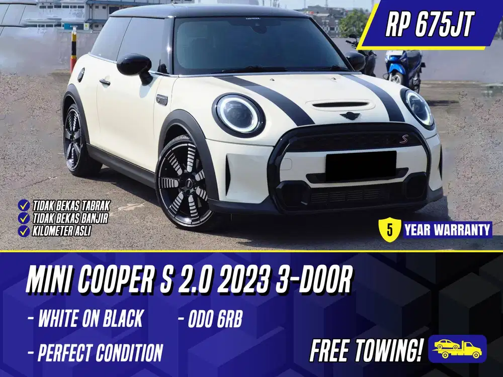 Mini Cooper S 2.0 2023 NIK 2022 LCI 3 Door White on Black Putih 2 Door