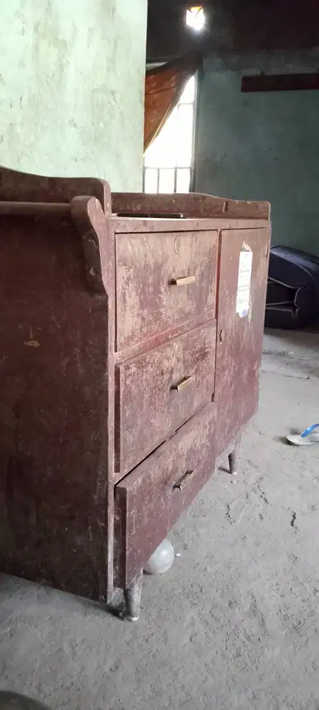 Meja Beby tefel bekas baik kayu jati asli warna coklat