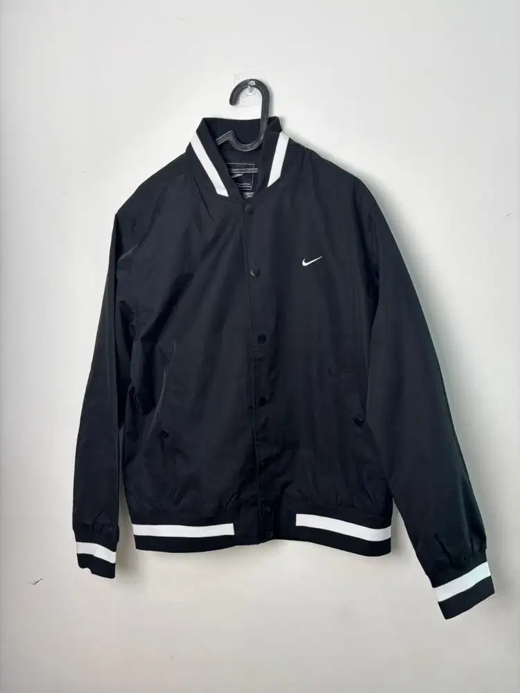 Jaket Bomber Nike Authentics Dugout Satin Black Original M