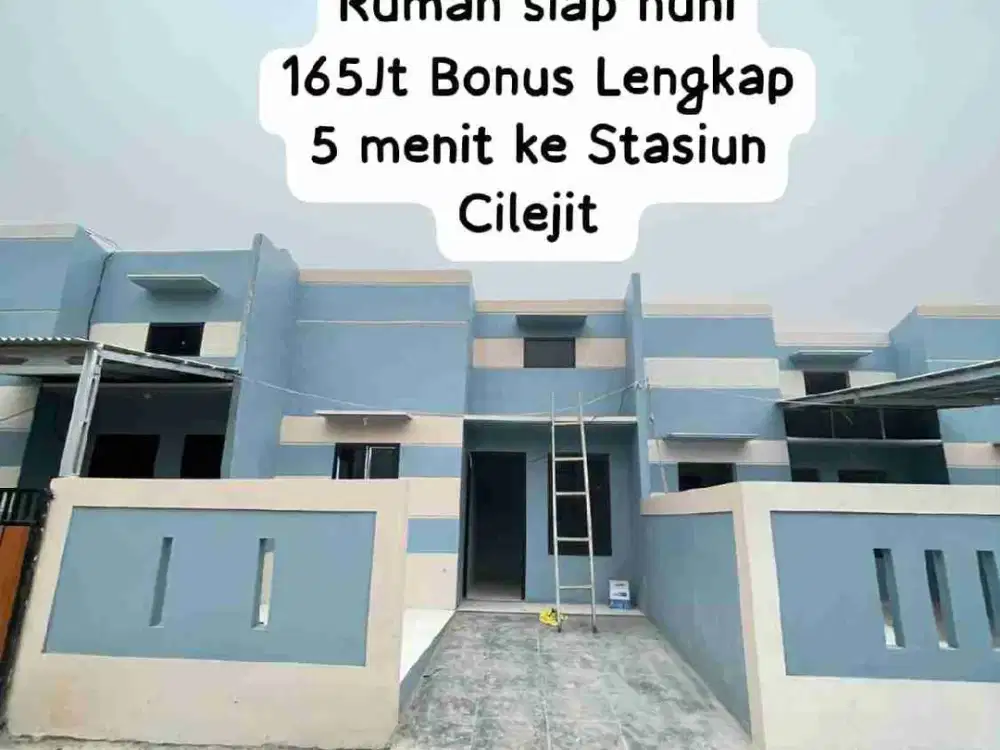 Rumah Siap Huni 165jt 5 Menit Stasiun Cilejit, Cash Bonus Lengkap
