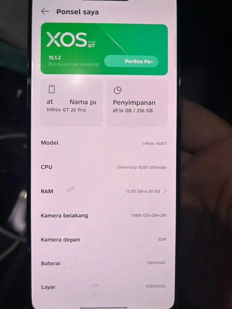 Infinix GT 20 Pro RAM 12/256GB mulus