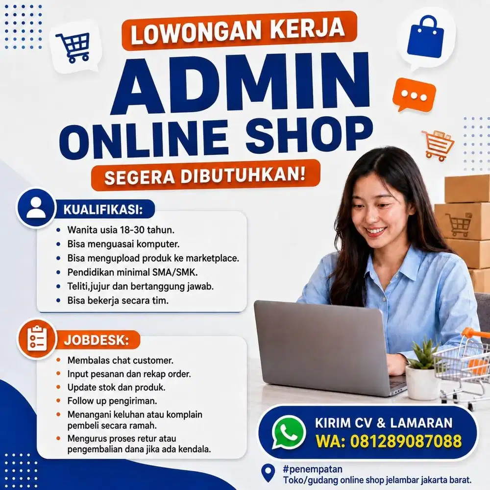 Lowongan kerja admin online shop
