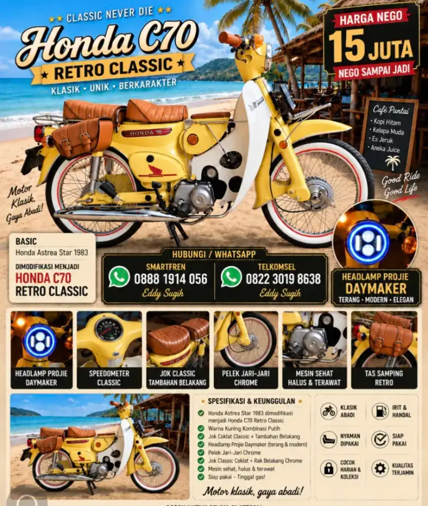 Honda Astrea star modif retro C70 classic