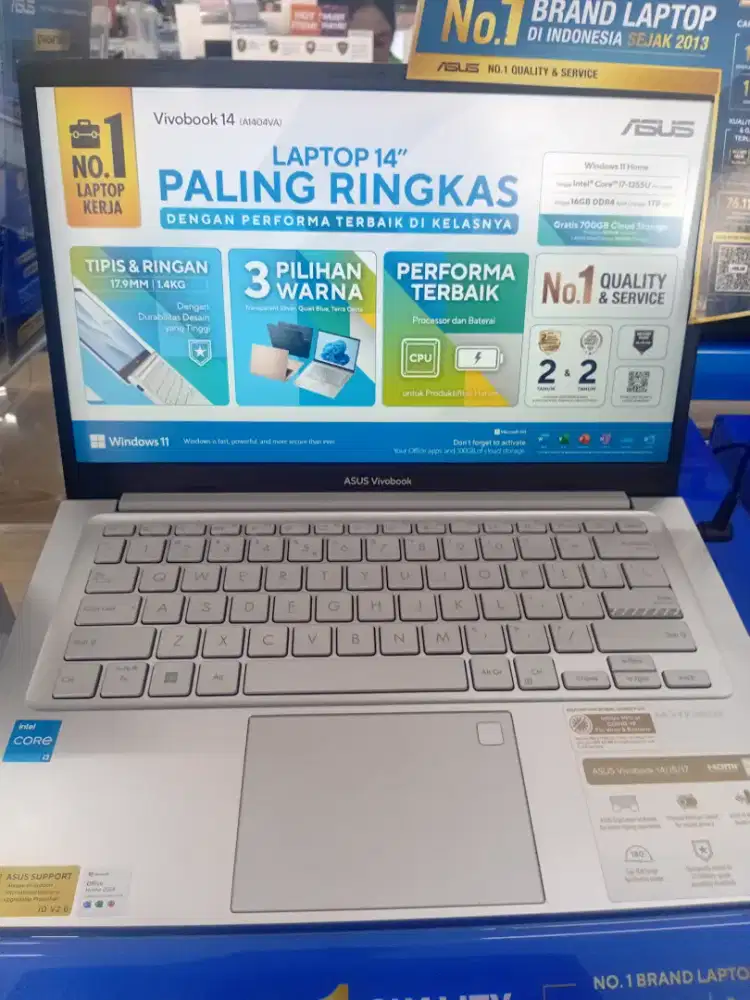 Laptop Vivobook 14 (i3-1315U/8GB/256GB SSD/UMA/14/W11) *AKULAKU*