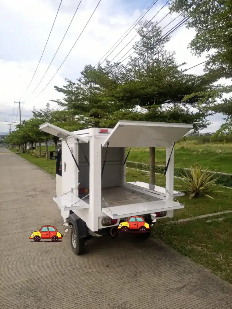 Bajaj tvs king box / moko 3 tiga roda box  bajaj buat usaha
