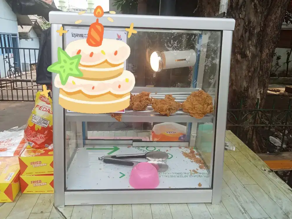 Jual etalase ayam crispy