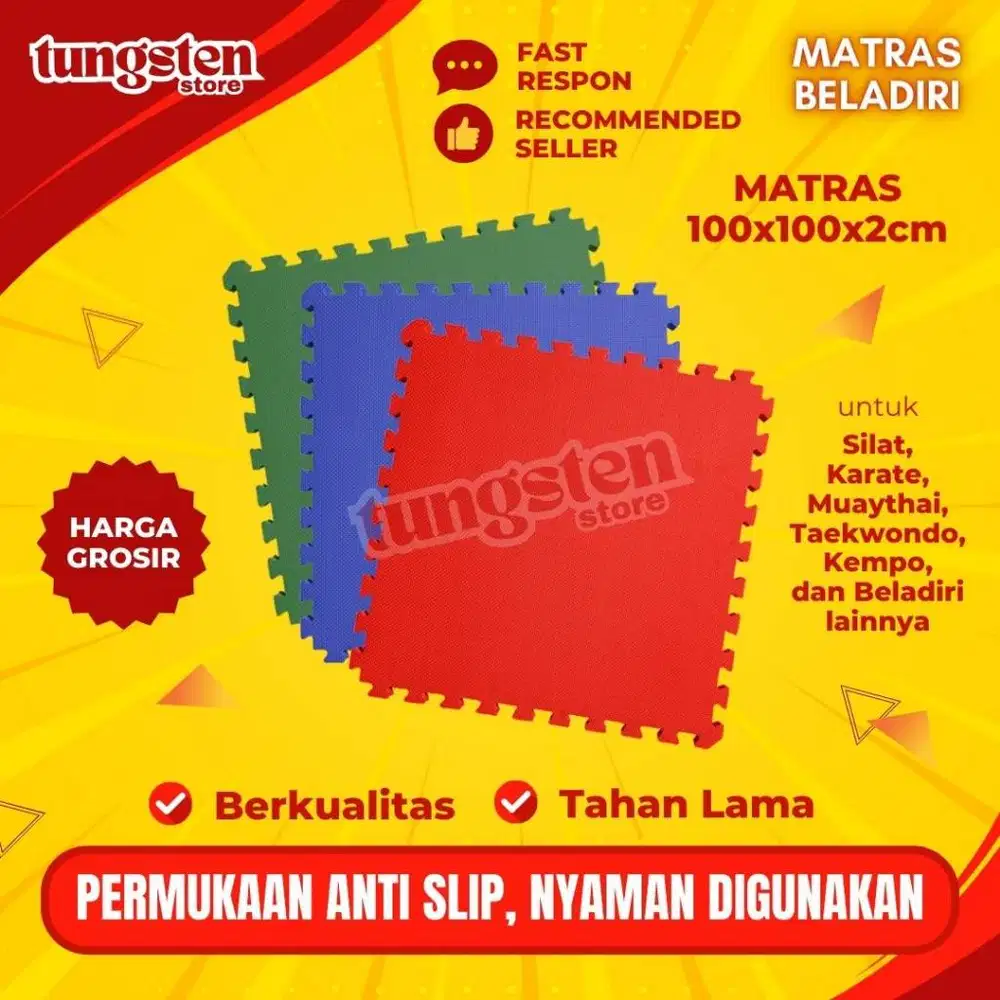 Matras Taekwondo Beladiri Karate Silat Kempo Merah 2cm