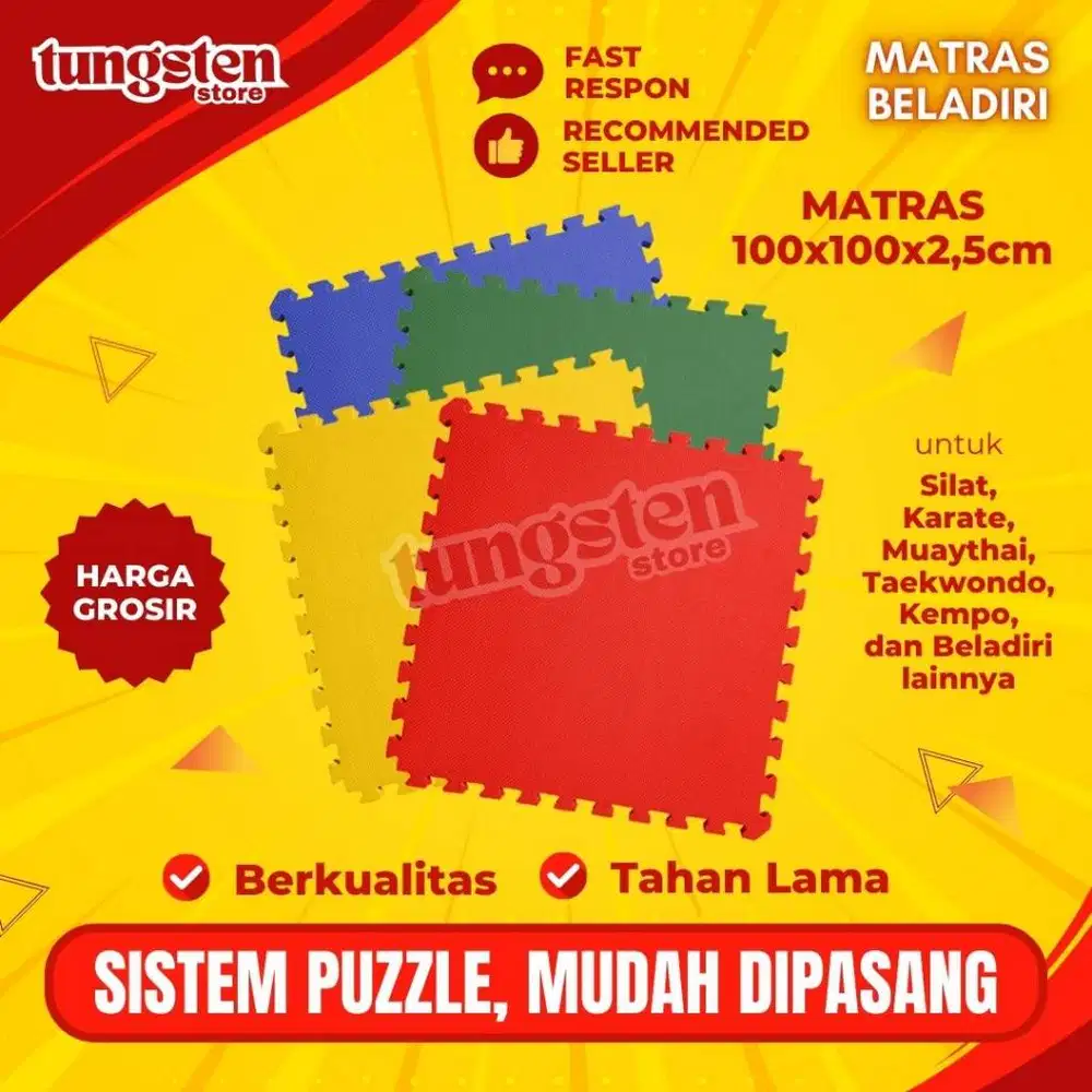 Matras Judo Silat Beladiri Karate Taekwondo Kempo 2.5cm 100x100cm