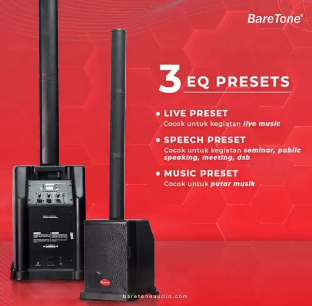 Speaker aktif column 12 inch baretone max12clm bluetooth sepasang