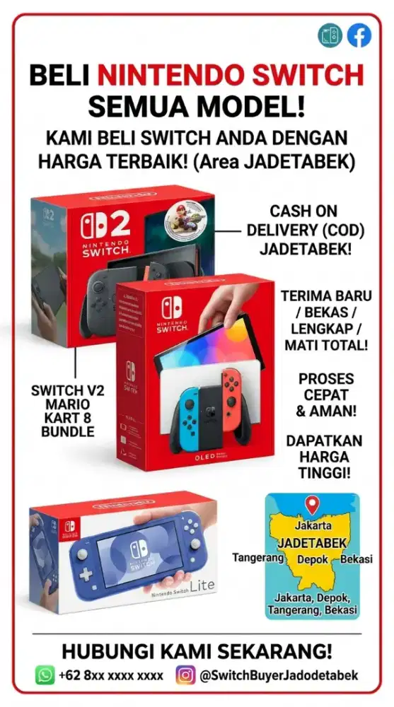 Khusus membeli Nintendo Switch Semua model dan type