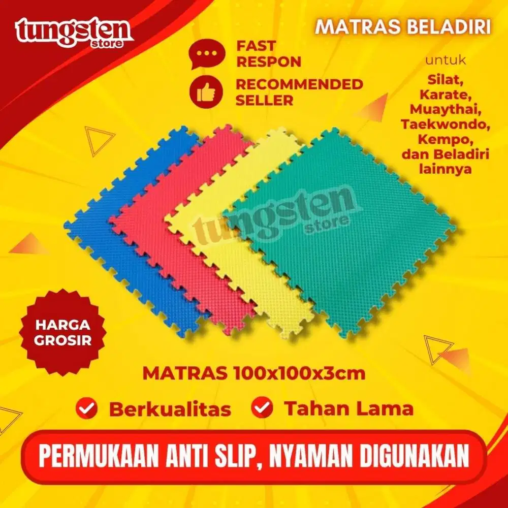 Matras Silat Beladiri Karate Taekwondo Kempo 3cm 100x100cm
