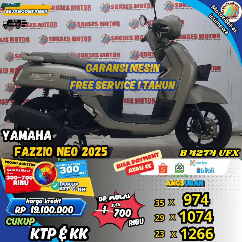 FAZZIO NEO 2025 BISA PAKAI PAYMENT CC & SPYLATER KREDIVO(SUKSESMOTOR)